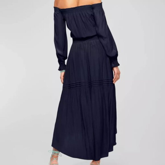 Ramy Brook Women's S Anita Off the Shoulder Dress in Dark Navy -BRAND NEW w/TAGS - Picture 2 of 11